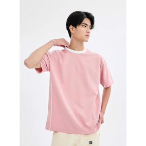 NH27 Camiseta de manga corta con cuello redondo para hombre, tela de algodón transpirable de ajuste moderno, estilo versátil para uso diario - Product Image 3