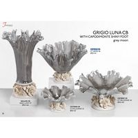 Tammaro Home pièce maîtresse italienne de qualité supérieure James CB lune grise avec capodimonte disparaître pied verre décorations pour la maison