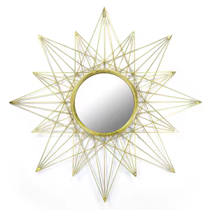 Artículos de decoración del hogar de pared de Metal espejo al por mayor espejo redondo marco de metal espejo único - Product Image 1