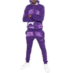 Sweat à capuche à fermeture éclair pour homme 100% coton, imprimé brodé, manches longues, style de rue, vêtements d'hiver - Product Image 2