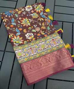 Sari de seda indio listo para usar con Secuencia - Product Image 4