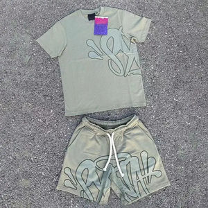 โลโก้ที่กําหนดเองAppliqueเย็บปักถักร้อยแพทช์High Streetพิมพ์Teesเสื้อยืดอินเทรนด์แขนสั้นผ้าฝ้ายชุดสั้นสําหรับชาย - Product Image 6