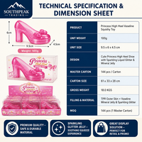 Jouet sensoriel souple et compressible Southpeak Toy Princess à talon haut, jouet anti-stress, vente en gros, usine OEM WS