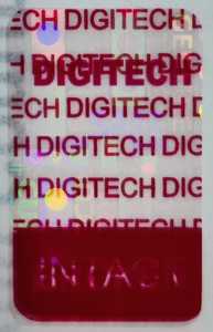 Papier adhésif holographique transparent, étiquette de sécurité imprimée double couche - Product Image 2