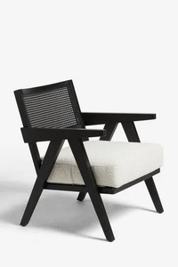 Chaise de salle à manger à bras de canne en rotin en bois massif fait à la main Design de luxe moderne pour la maison Bar Appartement Utilisation - Product Image 4