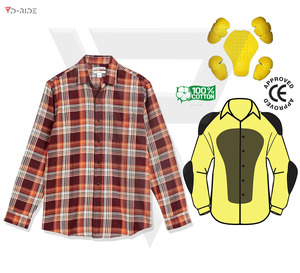 Chemise en flanelle à carreaux jaune noir personnalisée pour hommes chemise de moto protectrice doublée de Kevlar avec rembourrage doublure en maille design unique - Product Image 2
