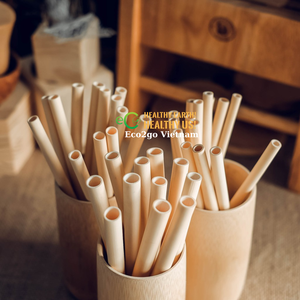 El mejor juego de pajitas de bambú natural para beber té de burbujas a granel de Vietnam con logotipo láser grabado hecho de material de alta calidad - Product Image 5