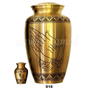 โกศทองเหลืองพร้อมถุงกำมะหยี่สำหรับงานศพทำจากทองสัมฤทธิ์ - Product Image 1