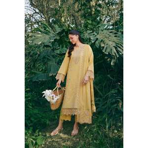 Chemise en mousseline de soie brodée GARNET-3PC avec dupatta en organza et pantalon - BIC-4831 - Product Image 6