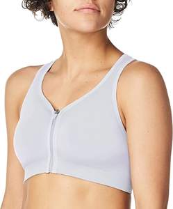 สปอร์ตบราขนาดกลางแบบซิปสามารถใส่กลับด้านได้สำหรับสุภาพสตรีดีไซน์โลโก้ได้ - Product Image 5