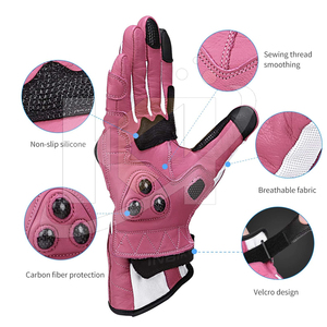Nouveauté, gants de moto en cuir de vache véritable, respirants, à doigts entiers, antidérapants, gants de cyclisme de haute qualité - Product Image 2