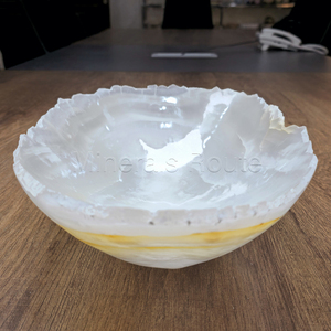 Cuenco de cocina profundo de ónix blanco de lujo de gran oferta, vajilla de decoración de Hotel elegante totalmente personalizada, pulido Natural de alta calidad - Product Image 6