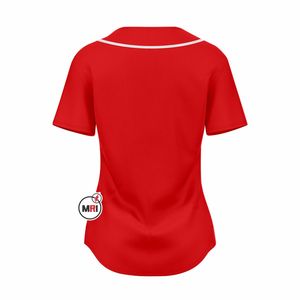 เสื้อเจอร์ซีย์ทีมเบสบอลของผู้หญิงเสื้อเบสบอลสีขาวและสีแดงพิมพ์ลายดิจิทัลแบบระเหิดออกแบบได้ตามต้องการ - Product Image 4