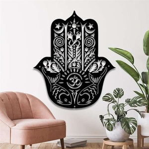 Esculturas de Metal de Mano de Hamsa de Latón y Hierro, Plateado Personalizado, Estilo Antiguo, Ojo Turco, Decoración para el Hogar y la Oficina, Diseño Protector para Recuerdos - Product Image 6
