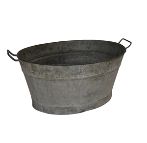 Bañera ovalada de metal galvanizado para uso en fiestas - Product Image 1