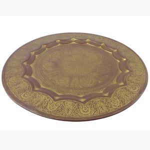 Assiette ronde en métal de luxe patine grise assiettes de service pour restaurant maison assiettes décoratives personnalisées en vrac artisanat - Product Image 6