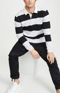 Le plus récent à la mode hommes rayé impression décontracté polos à manches longues t-shirt pour hommes - Product Image 5