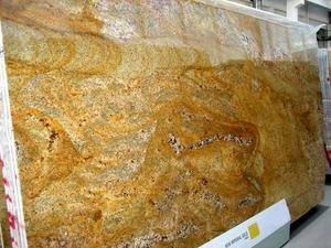 Directement de l'Inde Carreaux et comptoirs en granit doré impérial haute résistance Grandes dalles polies pour villas modernes - Product Image 2