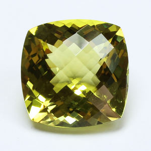 ควอตซ์เลมอนควอตซ์ตัดเป็นเหลี่ยมเพชรพลอยธรรมชาติสีเขียวทอง100% - Product Image 1