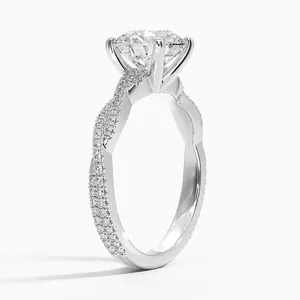 Anillo de Compromiso con Diamantes en Forma de Vid Trenzada con un Diseño Elegante e Intrincado para Cualquier Lugar - Product Image 2