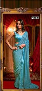 Colección de Sari de Seda Georgette de Bollywood, Hermosos y Elegantes para Mujer, con Bordado y Lentejuelas, Estilo Indio y Pakistaní - Product Image 4