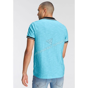 T-shirt polo à manches courtes pour hommes avec logo vierge personnalisé Chemises polo de golf uni en tissu texturé 100% coton Logo en caoutchouc personnalisé - Product Image 5