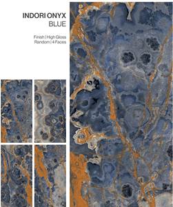 Carreaux de porcelaine émaillés à surface brillante bleu onyx INDORI - Product Image 3