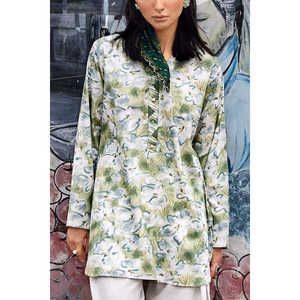 Ensemble décontracté 2 pièces en coton et lin Khaddar, tailles XS à grande taille, logo personnalisé, offre ODM, respirant et léger, SCT-52003, longueur genou, naturel - Product Image 5