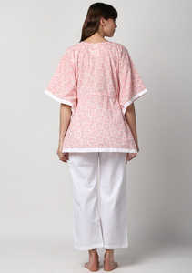 Robes à manches courtes imprimées pour femmes, ensemble de 2 pièces, costume de nuit, robe faite à la main, prix d'usine, vente en gros - Product Image 5