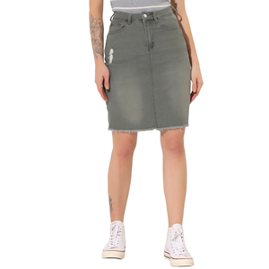 Derniers modèles de jupes d'été décontractées Jupes en jean délavé pour femmes jupes à la mode pour femmes mini grande taille - Product Image 1