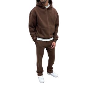 Ropa de hombre de alta calidad fábrica Puff estampado algodón grueso negro liso en Blanco polar dibujar pantalones de chándal y conjunto de chándal - Product Image 1