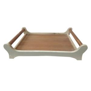 Plateau En Bois Fleur Designer Bordure Salade En Bois Plateau De Service Avec Poignées À Vendre Au Prix Le Moins Cher - Product Image 4