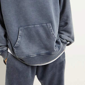 Sweat à capuche vintage lavé à la pierre imprimé à l'acide sweat à capuche en coton épais éponge française pour hommes vente en gros - Product Image 6