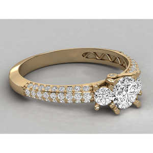 Bague pour femme en or 10 carats avec diamant solitaire de 1 carat cultivé en laboratoire, bijoux fins pour fiançailles ou cadeau, certifiée IGI, plaquée or - Product Image 1