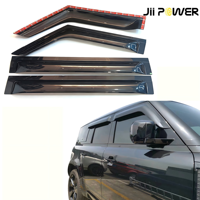 Protector de Lluvia Acrílico para Ventanas de Land Rover Defender 2020+ 110 4 Puertas (4 Piezas en Total) Transparente Negro, Fácil Instalación