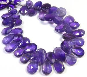 Cuentas de corte de piedras preciosas de amatista brasileña púrpura 10-15mm 8 hebras de cuentas facetadas de pera Natural para joyería piedras preciosas sueltas - Product Image 5
