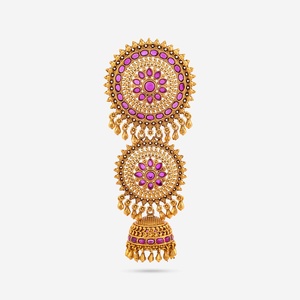 Broche à cheveux en laiton antique avec cristaux et strass, motif cœur mignon plaqué or, idéale pour mariage, fête ou cadeau - Product Image 1