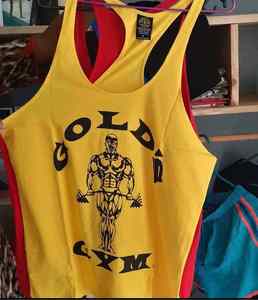 2025 Best Selling Men's Golds Gym Stringer Tank Top 100% Cotton Breathable Knitted Sporty Style Printed Design Quick Dry - Product Image 5