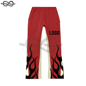 Conjunto Deportivo de Invierno para Hombre, Talla Grande, Pantalones Deportivos Acampanados, Sudadera con Cierre, Estilo Urbano, Unisex, con Pedrería - Product Image 3