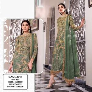 Lancement de vêtements indiens et pakistanais, nouveau costume de designer pakistanais pour femmes, salwar kameez prêt à porter pour la vente à l'exportation - Product Image 2