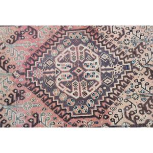 Vintage Rug, 5.1x4.9 ft Turkish Rug, <b>Brown</b> Pink Patchwork <b>Wool</b> Rug - Product Image 5