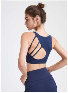 Sujetador Deportivo Sexy de Alta Calidad al por Mayor, Ropa de Gimnasio y Yoga para Mujer, Espalda Descubierta, Cuello Alto, a Prueba de Impactos, con Diseño Calado - Product Image 2