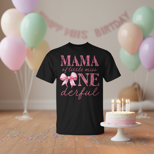 T-shirt rose avec nœud pour le premier anniversaire de Little Miss Onederful - Product Image 3