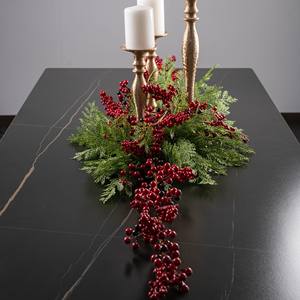 Decoración Navideña Ecológica de Ciprés Sintético Verde de 45 cm, Guirnaldas y Coronas Elegantes para Decoración Festiva del Hogar - Product Image 4