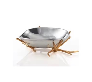 Tazón de Metal moderno para servir frutas para el hogar, Hotel y cocina, decoración, vajilla, cuenco de Metal de aluminio plateado, personalizado para la venta - Product Image 1