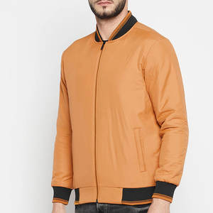 Venta al por mayor de invierno Casual chaqueta de bombardero de los hombres con cuello alto de secado rápido de poliéster cierre de cremallera frontal logotipo personalizable - Product Image 2