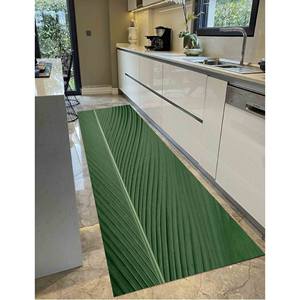 Tapis vert à feuilles : Tapis floral antidérapant, décoration de bureau, avec tapis à poils doux - Product Image 4