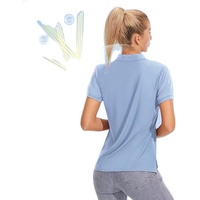 Camiseta de polo bordada personalizada para mujer, Jersey corto de color sólido, uniforme de golf Poloshirt de poliéster transpirable