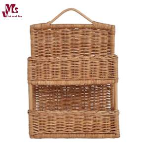 Étagère murale en rotin, étagère murale exquise fabriquée à la main en rotin naturel, une pièce unique fabriquée au Vietnam. - Product Image 4