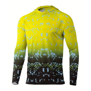 Sweat à capuche de pêche à manches longues pour hommes séchage rapide imperméable protection UV vente en gros Sports de plein air vêtements de pêche - Product Image 1